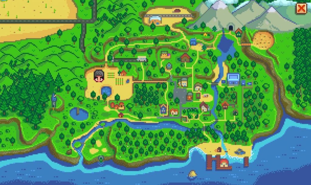 How to open the map in Stardew Valley?